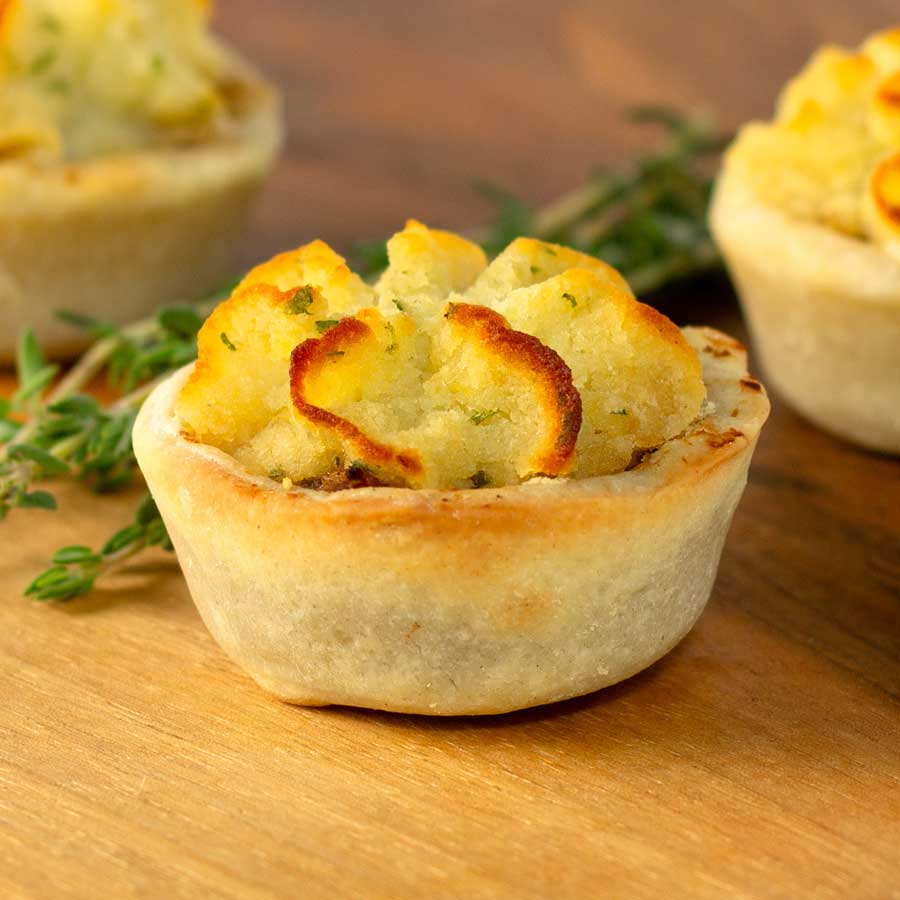 Mini Braised Beef & Horseradish Mash Tarts