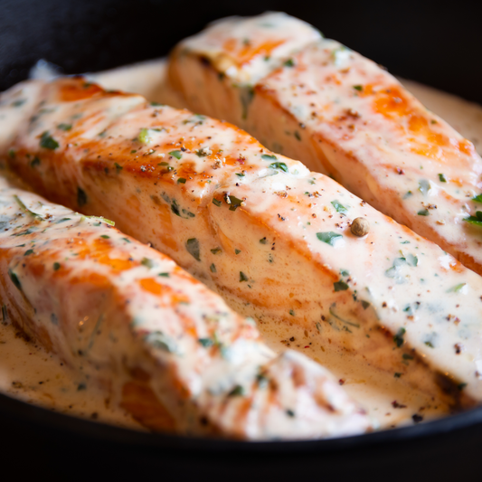 Salmon with Lemon Caper Butter