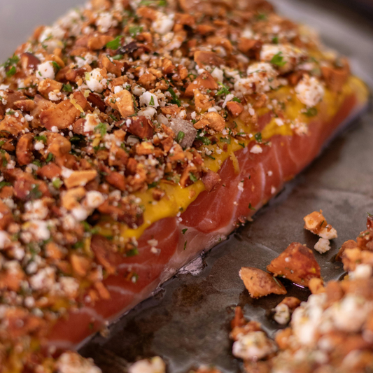 Pecan and Honey Mustard Crusted Salmon